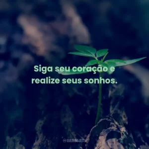 Siga seu coração e realize seus sonhos.