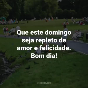 Que este domingo seja repleto de amor e felicidade. Bom dia!
