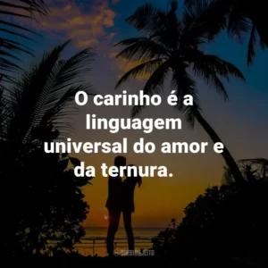 O carinho é a linguagem universal do amor e da ternura.