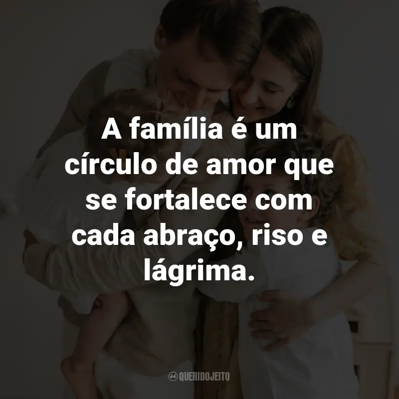 Frases para o Dia Internacional da Família: A família é um círculo de amor que se fortalece com cada abraço, riso e lágrima.