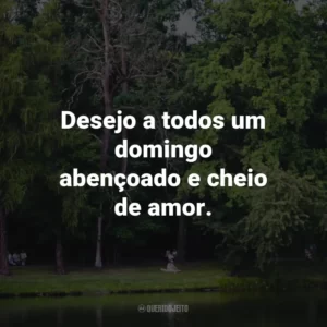 Desejo a todos um domingo abençoado e cheio de amor.