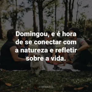 Domingou, e é hora de se conectar com a natureza e refletir sobre a vida.