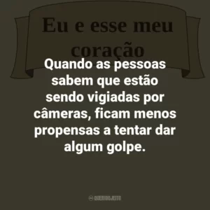 Quando as pessoas sabem que estão sendo vigiadas por câmeras, ficam menos propensas a tentar dar algum golpe.