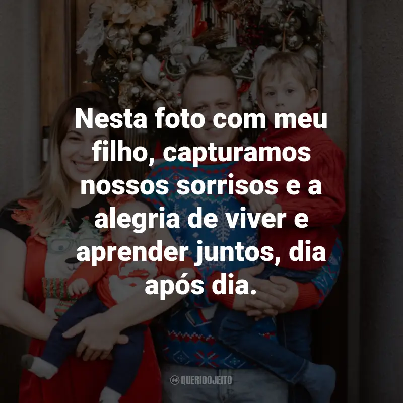 Frases para foto com filho: Nesta foto com meu filho, capturamos nossos sorrisos e a alegria de viver e aprender juntos, dia após dia.