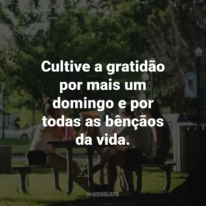 Cultive a gratidão por mais um domingo e por todas as bênçãos da vida.