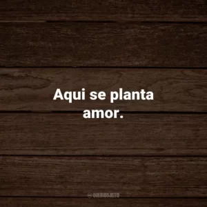 Aqui se planta amor.