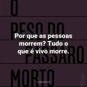 Por que as pessoas morrem? Tudo o que é vivo morre.
