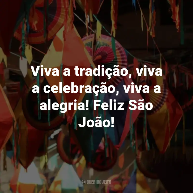 Frases de São João: Viva a tradição, viva a celebração, viva a alegria! Feliz São João!