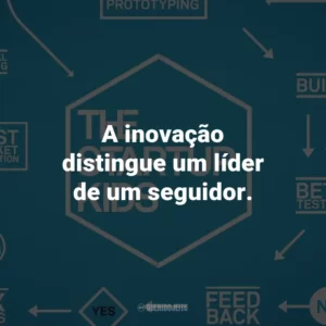 A inovação distingue um líder de um seguidor.