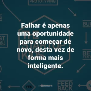 Falhar é apenas uma oportunidade para começar de novo, desta vez de forma mais inteligente.
