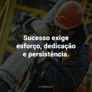 Sucesso exige esforço, dedicação e persistência.