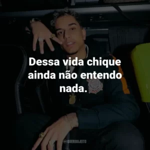 Dessa vida chique ainda não entendo nada.