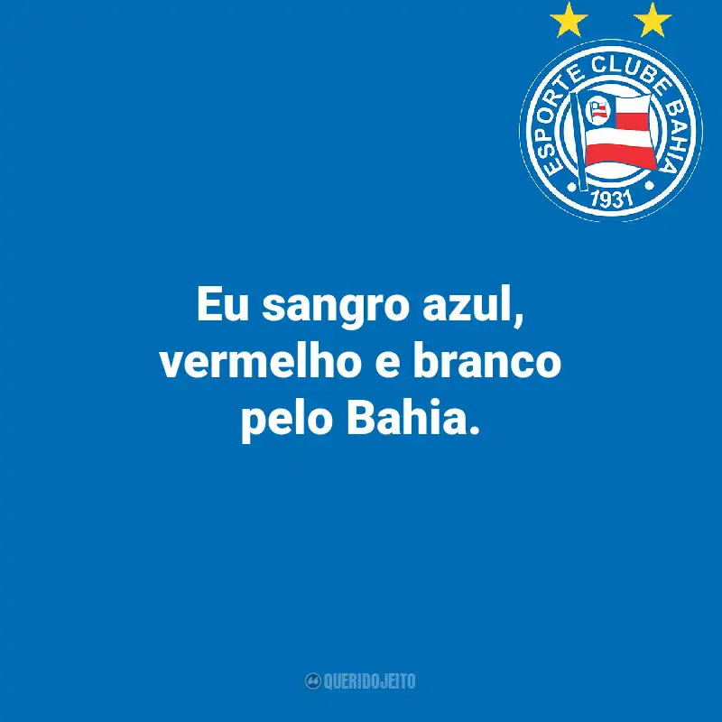 Frases do Esporte Clube Bahia: Eu sangro azul, vermelho e branco pelo Bahia.