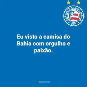 Eu visto a camisa do Bahia com orgulho e paixão.