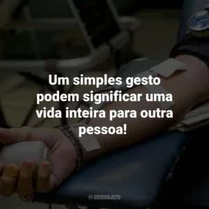 Um simples gesto podem significar uma vida inteira para outra pessoa!