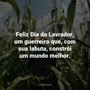 Feliz Dia do Lavrador, um guerreiro que, com sua labuta, constrói um mundo melhor.