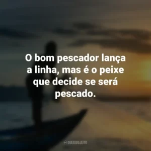 O bom pescador lança a linha, mas é o peixe que decide se será pescado.