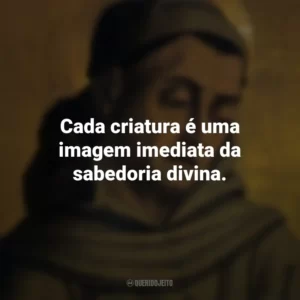 Cada criatura é uma imagem imediata da sabedoria divina. Duns Scotus