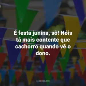 É festa junina, sô! Nóis tá mais contente que cachorro quando vê o dono.