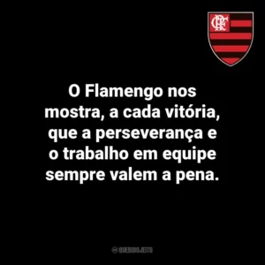 O Flamengo nos mostra, a cada vitória, que a perseverança e o trabalho em equipe sempre valem a pena.