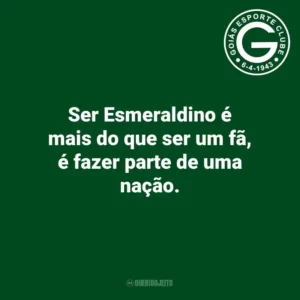 Ser Esmeraldino é mais do que ser um fã, é fazer parte de uma nação.