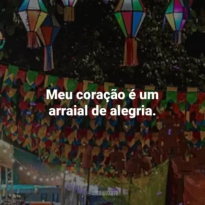 Meu coração é um arraial de alegria.