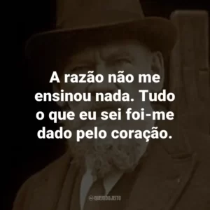 A razão não me ensinou nada. Tudo o que eu sei foi-me dado pelo coração.