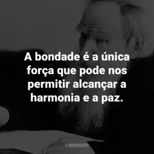 A bondade é a única força que pode nos permitir alcançar a harmonia e a paz.