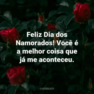 Feliz Dia dos Namorados! Você é a melhor coisa que já me aconteceu.