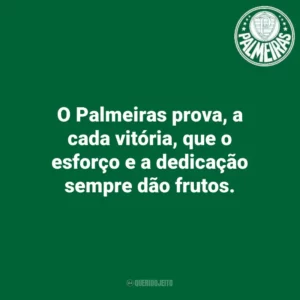 O Palmeiras prova, a cada vitória, que o esforço e a dedicação sempre dão frutos.