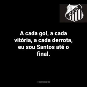 A cada gol, a cada vitória, a cada derrota, eu sou Santos até o final.