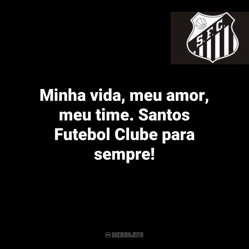 Frases do Santos: Minha vida, meu amor, meu time. Santos Futebol Clube para sempre!
