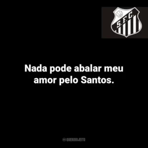Nada pode abalar meu amor pelo Santos.