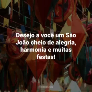 Desejo a você um São João cheio de alegria, harmonia e muitas festas!