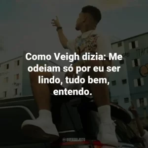 Como Veigh dizia: Me odeiam só por eu ser lindo, tudo bem, entendo.