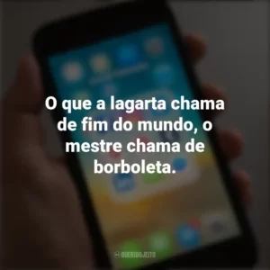 O que a lagarta chama de fim do mundo, o mestre chama de borboleta. Frases de Arrepiar para Status