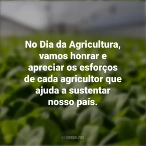 No Dia da Agricultura, vamos honrar e apreciar os esforços de cada agricultor que ajuda a sustentar nosso país.