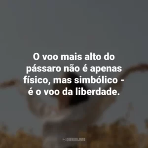 O voo mais alto do pássaro não é apenas físico, mas simbólico – é o voo da liberdade.