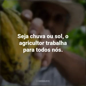 Seja chuva ou sol, o agricultor trabalha para todos nós. Dia do Agricultor