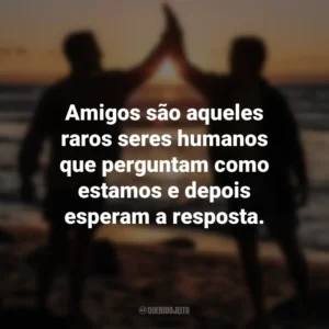 Amigos são aqueles raros seres humanos que perguntam como estamos e depois esperam a resposta. Dia do Amigo