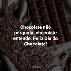 Chocolate não pergunta, chocolate entende. Feliz Dia do Chocolate!