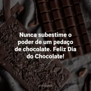 Nunca subestime o poder de um pedaço de chocolate. Feliz Dia do Chocolate!