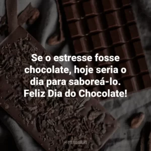 Se o estresse fosse chocolate, hoje seria o dia para saboreá-lo. Feliz Dia do Chocolate!