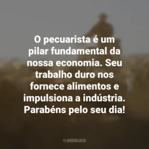 O pecuarista é um pilar fundamental da nossa economia. Seu trabalho duro nos fornece alimentos e impulsiona a indústria. Parabéns pelo seu dia!