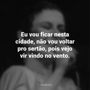 Eu vou ficar nesta cidade, não vou voltar pro sertão, pois vejo vir vindo no vento. Elis Regina