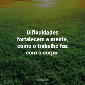 Dificuldades fortalecem a mente, como o trabalho faz com o corpo. – Sêneca. Frases Estoicas