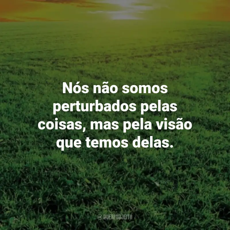 Frases Estoicas: Nós não somos perturbados pelas coisas, mas pela visão que temos delas. - Epicteto.