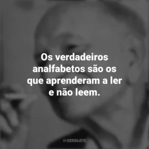 Os verdadeiros analfabetos são os que aprenderam a ler e não leem. Mário Quintana
