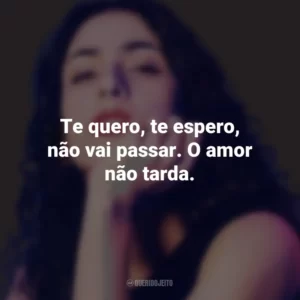Te quero, te espero, não vai passar. O amor não tarda. Marisa Monte