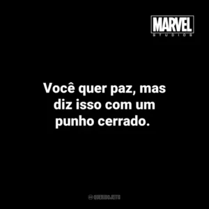 Você quer paz, mas diz isso com um punho cerrado. – Ultron em Os Vingadores: Era de Ultron. Marvel Studios